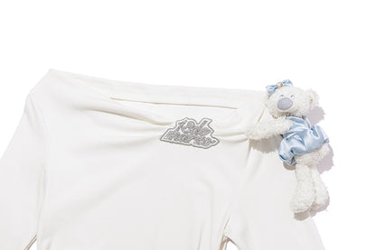 13DE MARZO Off-Shoulder Tiered Dress White