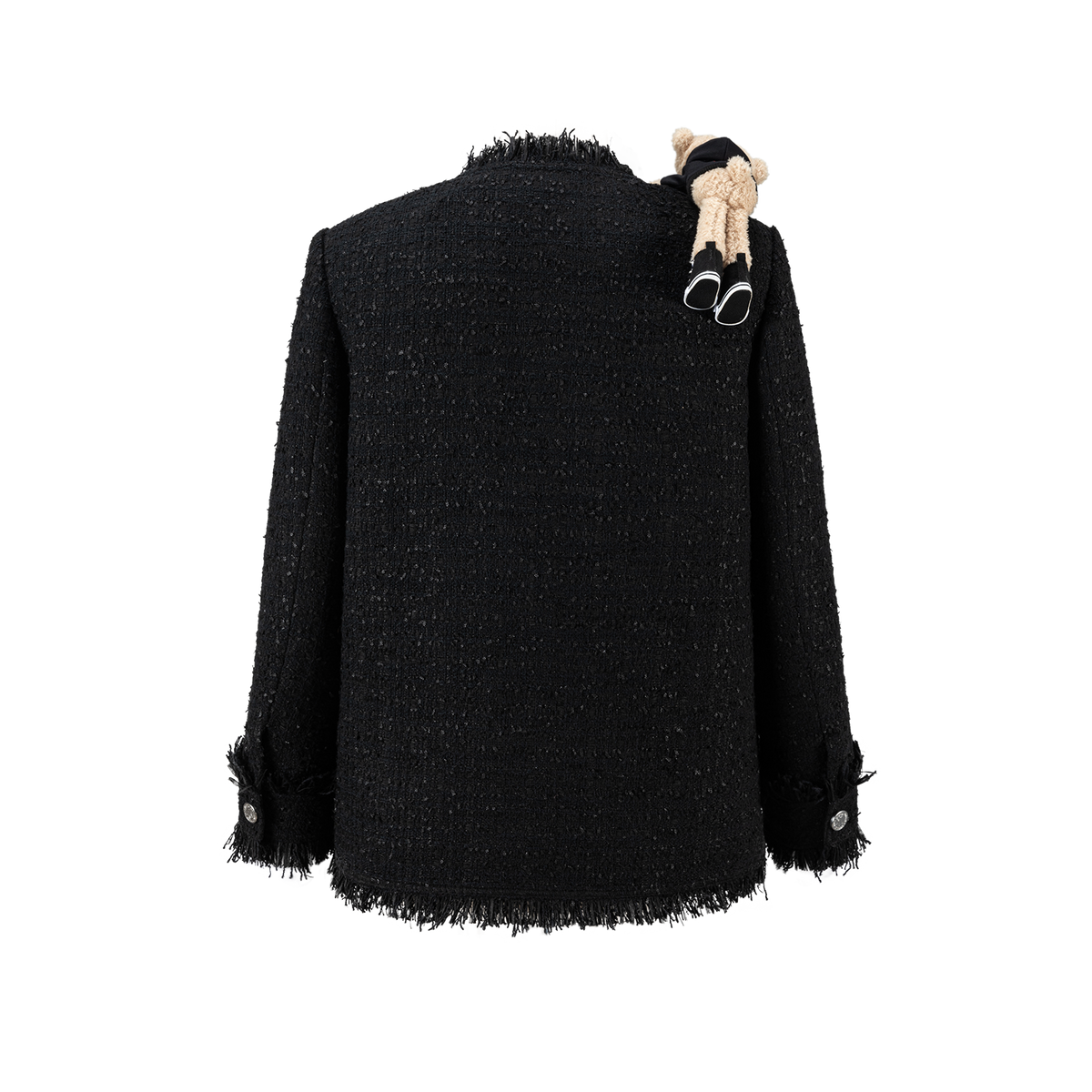 13DE MARZO Rolling Stones Badge Tweed Jacket Black