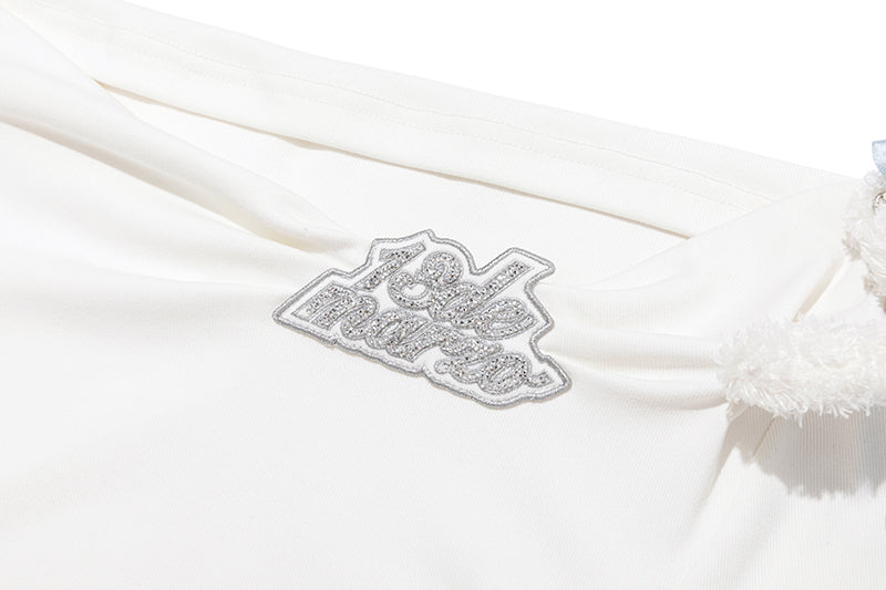 13DE MARZO Off-Shoulder Tiered Dress White