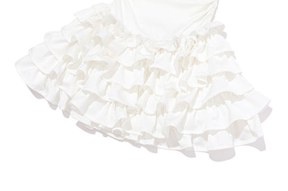 13DE MARZO Off-Shoulder Tiered Dress White