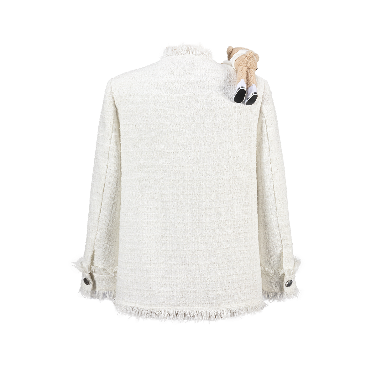 13DE MARZO Rolling Stones Badge Tweed Jacket White