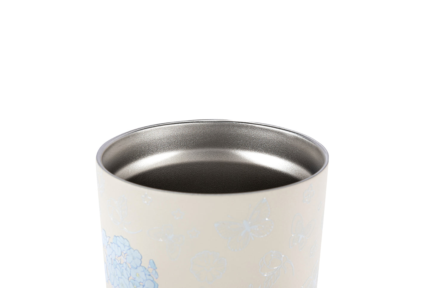 13DE MARZO Embossed Floral Bear Steel Cup White