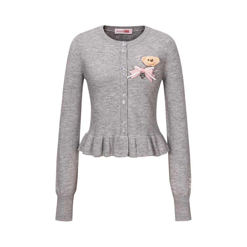 13DE MARZO RONRON Bear Ribbon Cardigan - 13DE MARZO