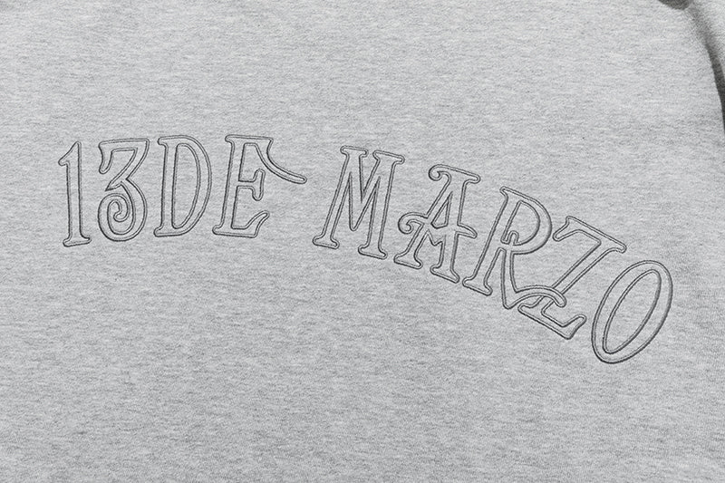 13DE MARZO Lace Edge Zip Hoodie Grey