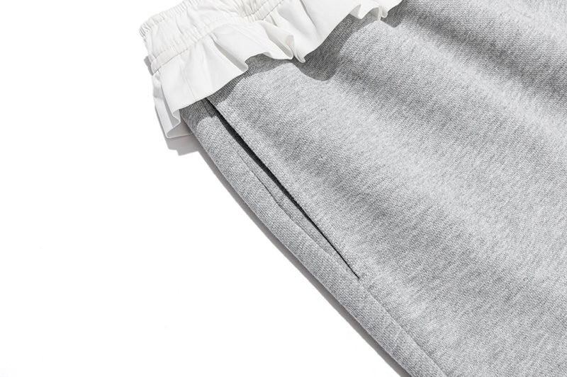 13DE MARZO Lace Edge Sweatpants Grey
