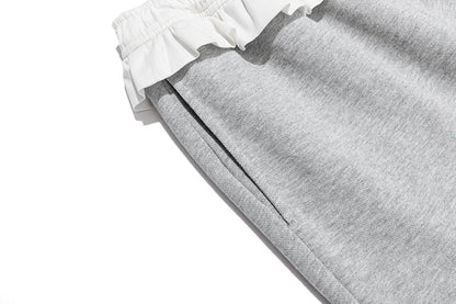 13DE MARZO Lace Edge Sweatpants Grey