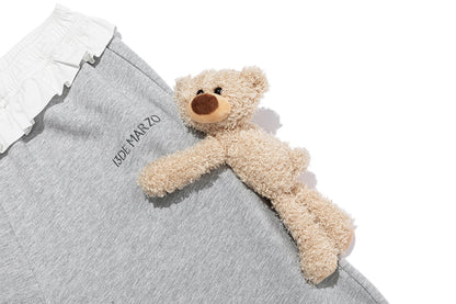 13DE MARZO Lace Edge Sweatpants Grey