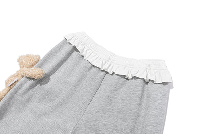 13DE MARZO Lace Edge Sweatpants Grey