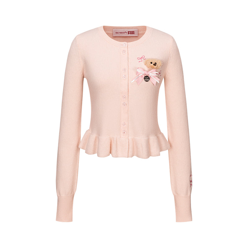 13DE MARZO RONRON Bear Ribbon Cardigan - 13DE MARZO