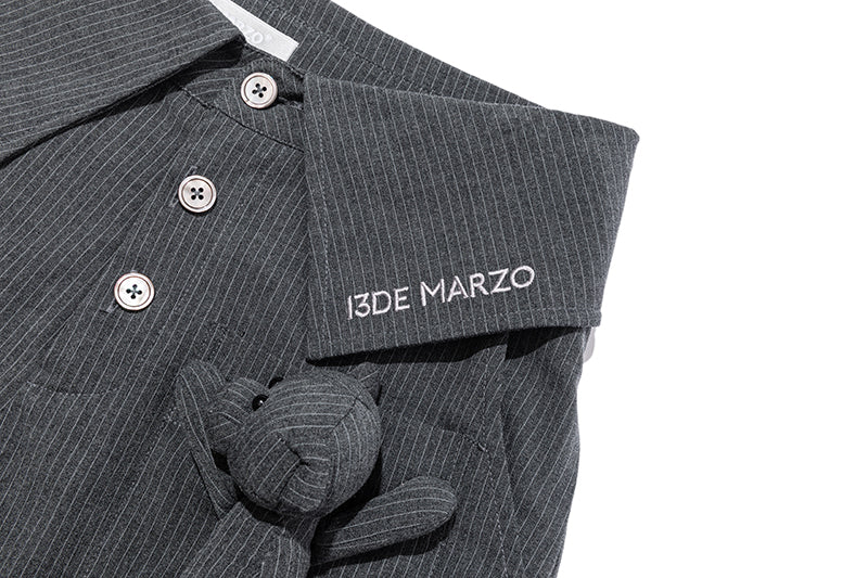 13DE MARZO Bear Shirt Casual Pants Grey