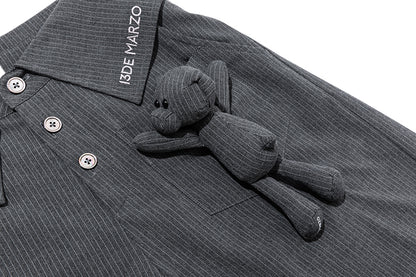 13DE MARZO Bear Shirt Casual Pants Grey