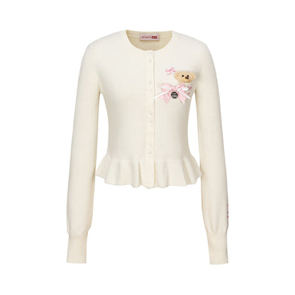13DE MARZO RONRON Bear Ribbon Cardigan - 13DE MARZO