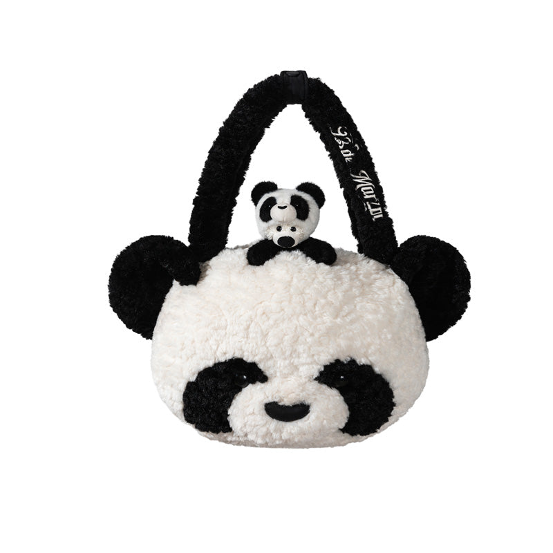 13DE MARZO Panda Bear Fuzzy Plush Bag - 13DE MARZO