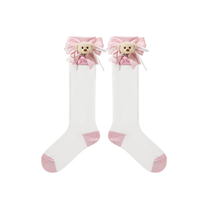 13DE MARZO RONRON Bear Ribbon Socks - 13DE MARZO