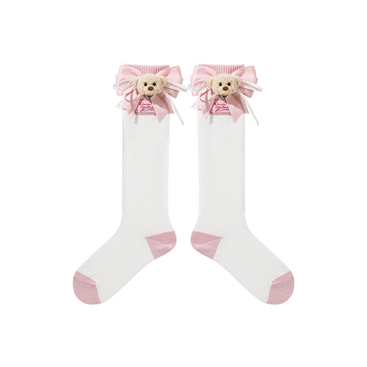 13DE MARZO RONRON Bear Ribbon Socks - 13DE MARZO