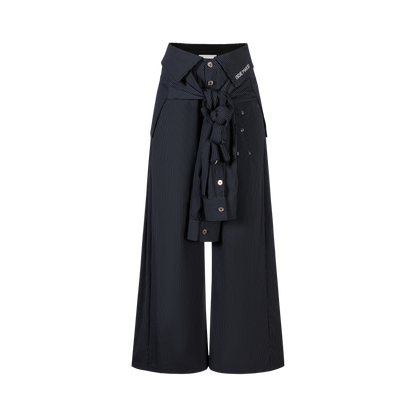 13DE MARZO Bear Shirt Casual Pants Navy Blue