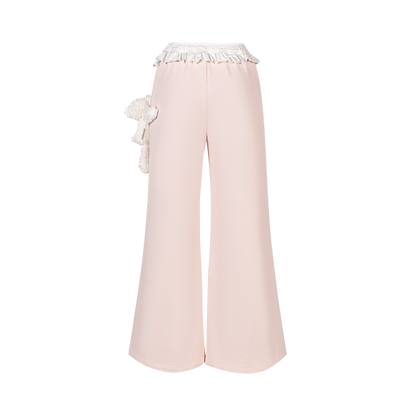 13DE MARZO Lace Edge Sweatpants Pink