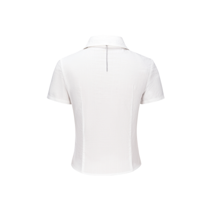 13DE MARZO Bear Fitted Waist Shirt White