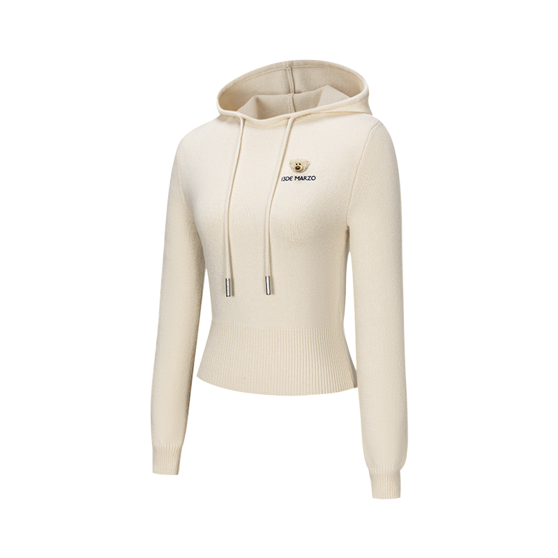 13DE MARZO Mini Logo Tight Sweater Almond