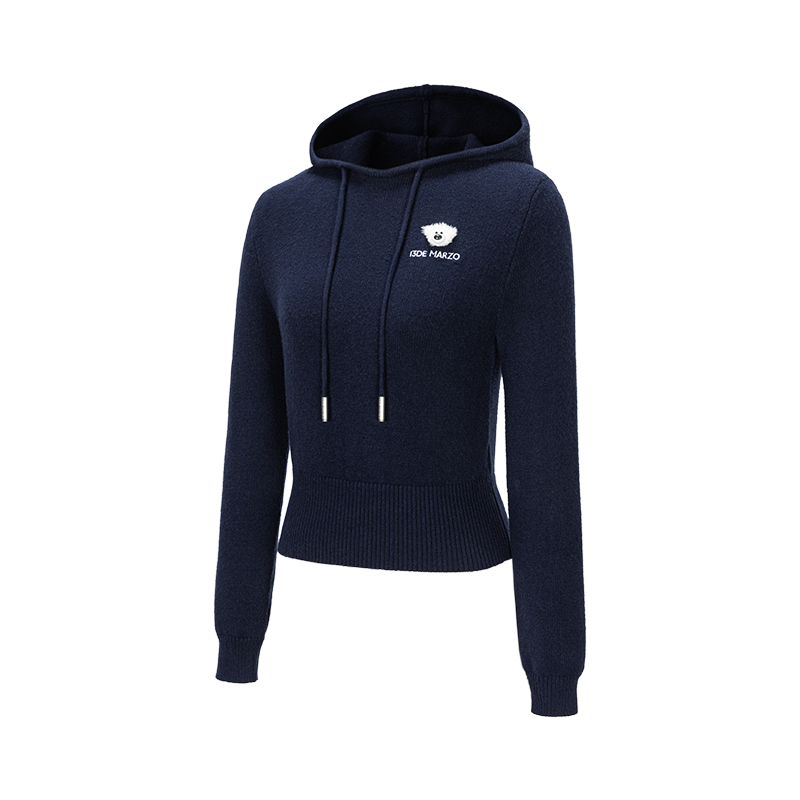 13DE MARZO Mini Logo Tight Sweater Navy Blue