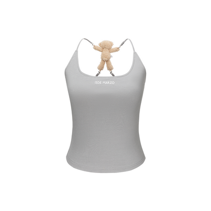 13DE MARZO Back Bear Harness Top Grey - 13DE MARZO
