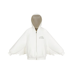 13DE MARZO Angel Devil Bear Zipped Hoodie