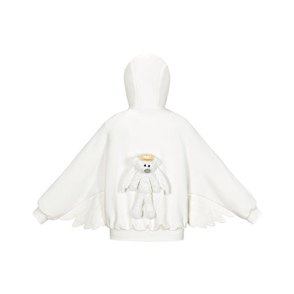 13DE MARZO Angel Devil Bear Zipped Hoodie - 13DE MARZO