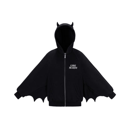 13DE MARZO Angel Devil Bear Zipped Hoodie - 13DE MARZO