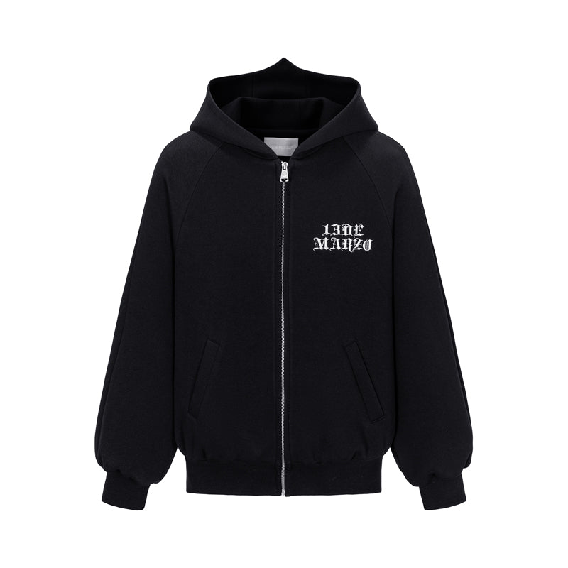 13DE MARZO Angel Devil Bear Zipped Hoodie