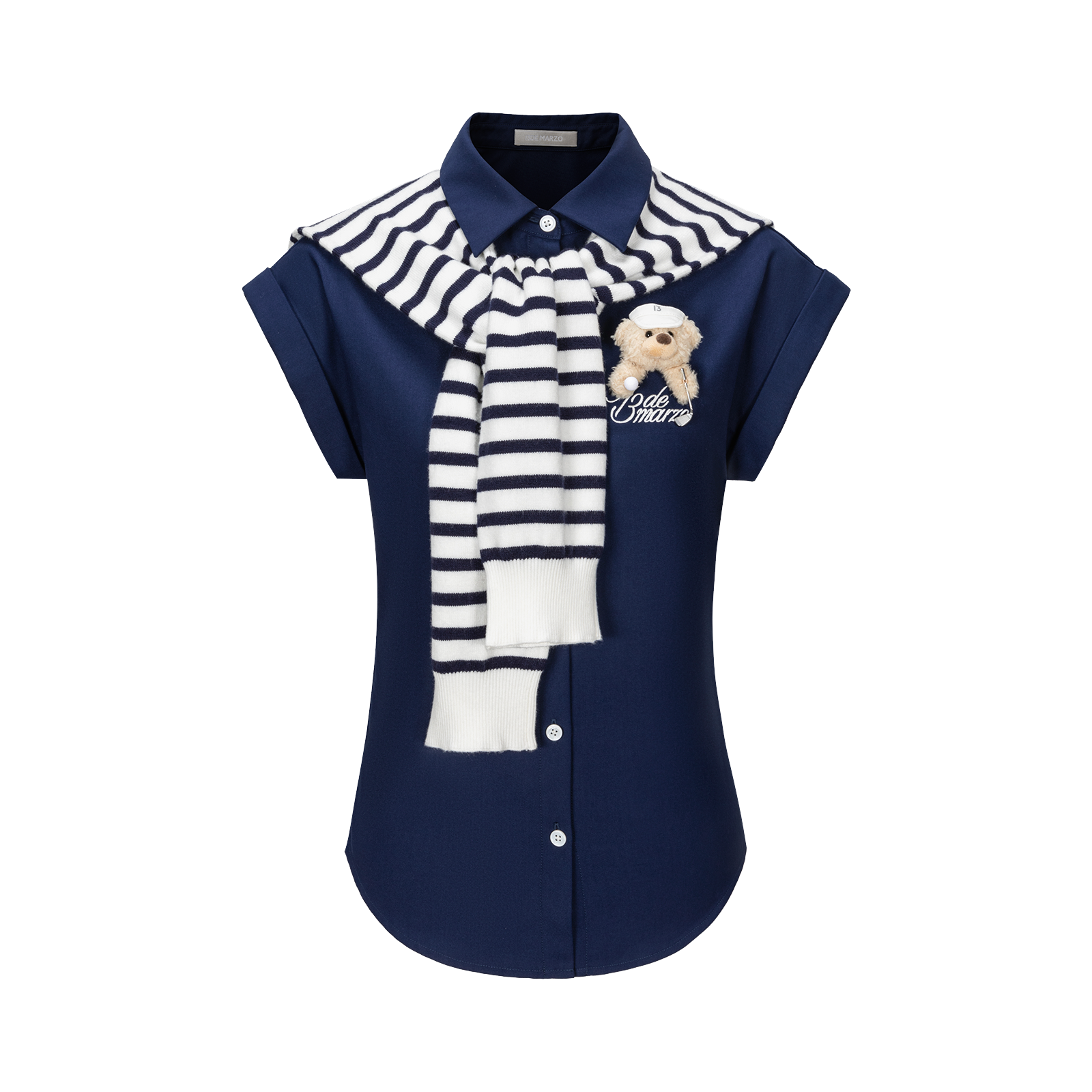 13DE MARZO Golf Shirt Two-Piece Set Navy Blue - 13DE MARZO