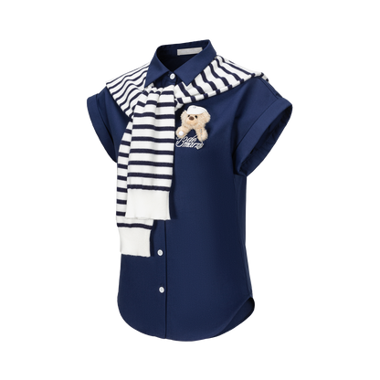 13DE MARZO Golf Shirt Two-Piece Set Navy Blue - 13DE MARZO