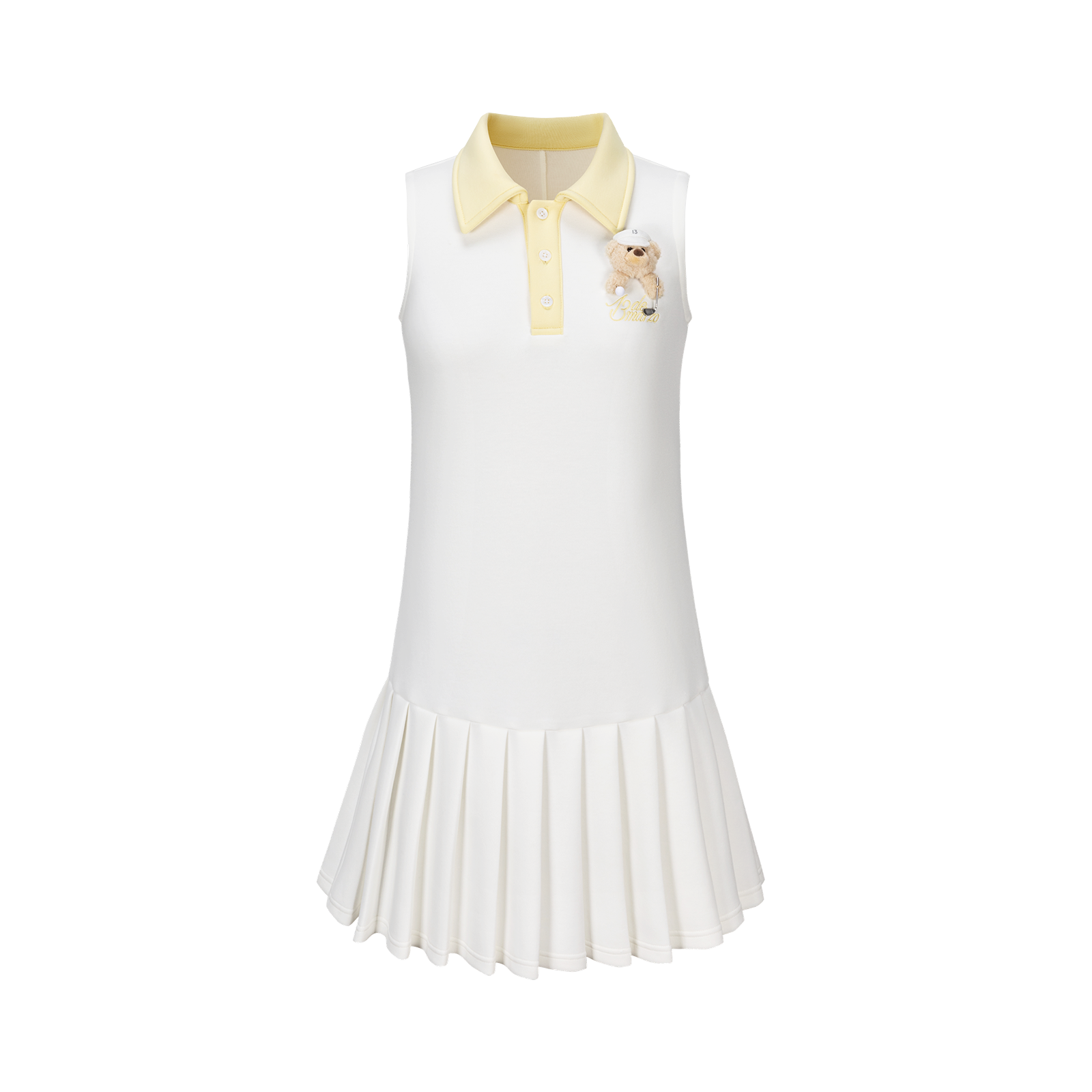 13DE MARZO Golf Bear Dress White - 13DE MARZO