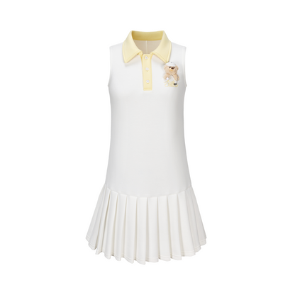 13DE MARZO Golf Bear Dress White - 13DE MARZO