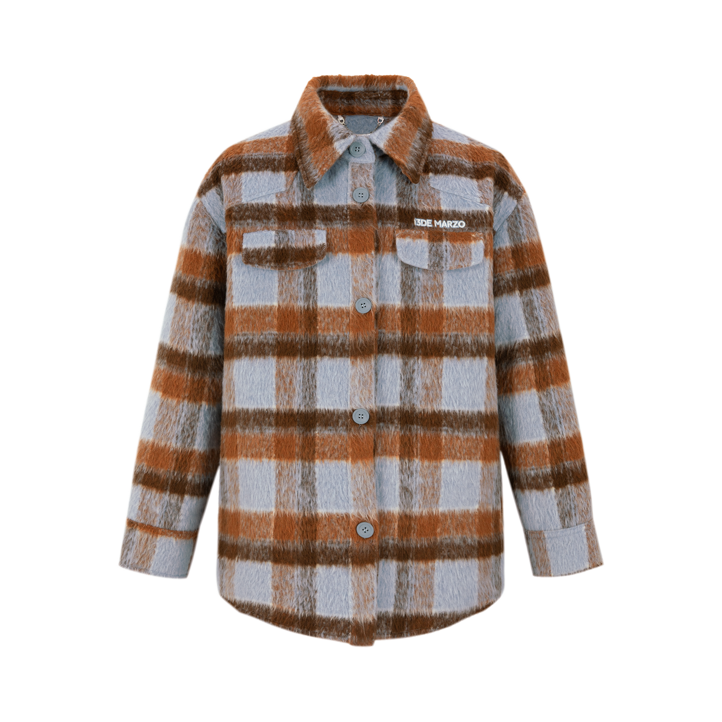 13DE MARZO Bear Tweed Plaid Shirt