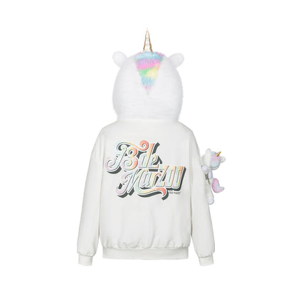 13DE MARZO Unicorn Bear Zipped Hoodie - 13DE MARZO