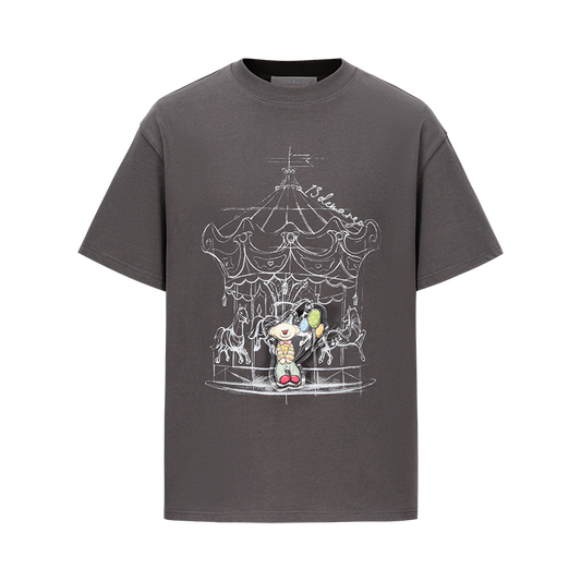 13DE MARZO Carousel Clown Bear T-shirt Grey