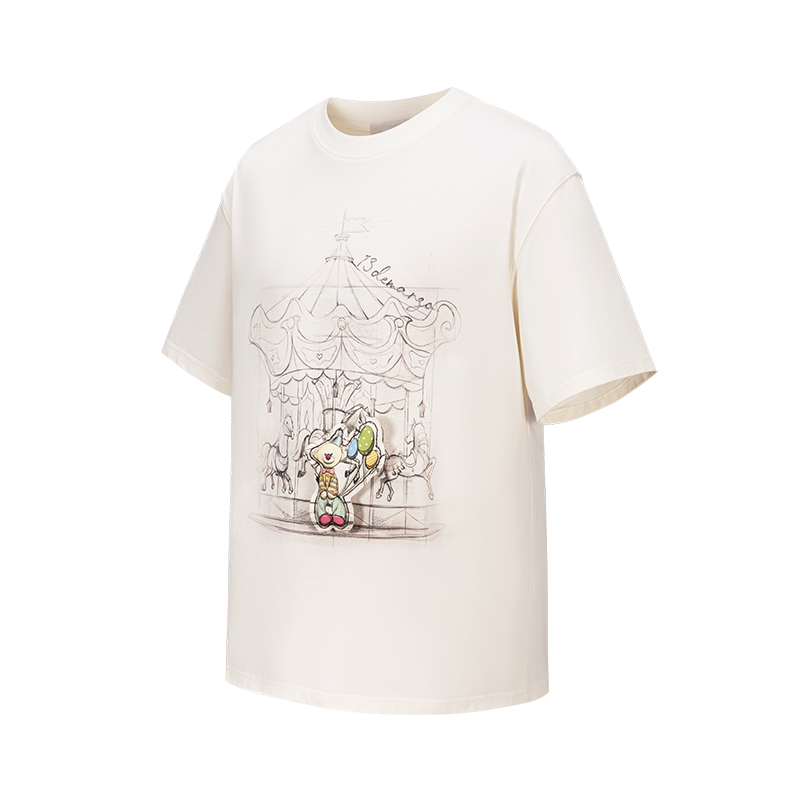 13DE MARZO Carousel Clown Bear T-shirt Beige