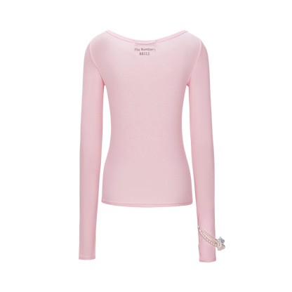 13DE MARZO Timeline Print Undershirt Pink