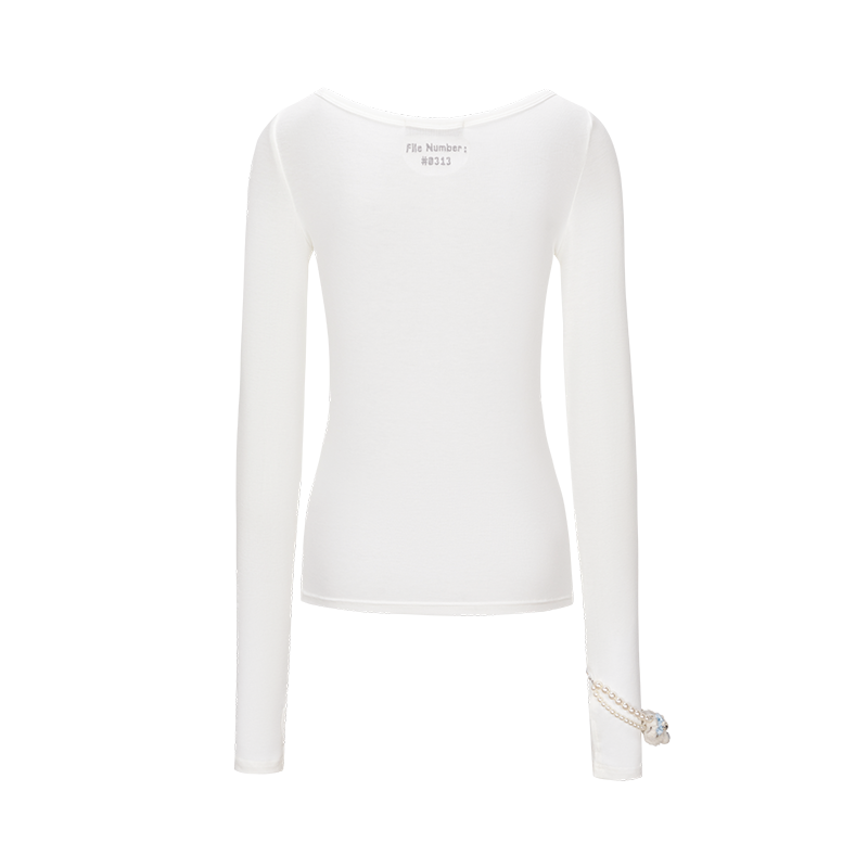 13DE MARZO Timeline Print Undershirt White