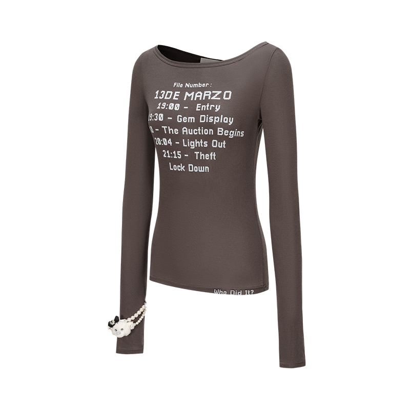 13DE MARZO Timeline Print Undershirt Dark Grey