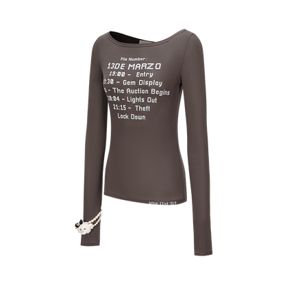 13DE MARZO Timeline Print Undershirt Dark Grey