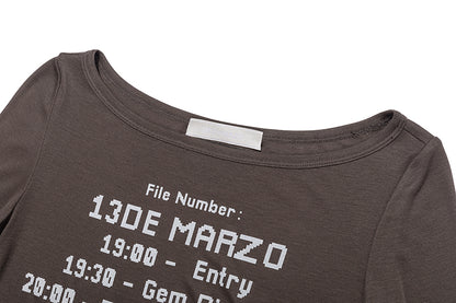 13DE MARZO Timeline Print Undershirt Dark Grey