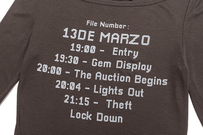 13DE MARZO Timeline Print Undershirt Dark Grey