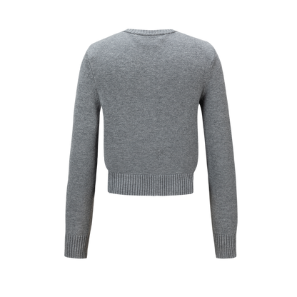 13DE MARZO Snow Bear Scarf  Knit Cardigan Grey