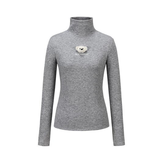 13DE MARZO Knit Turtleneck Base Layer Grey