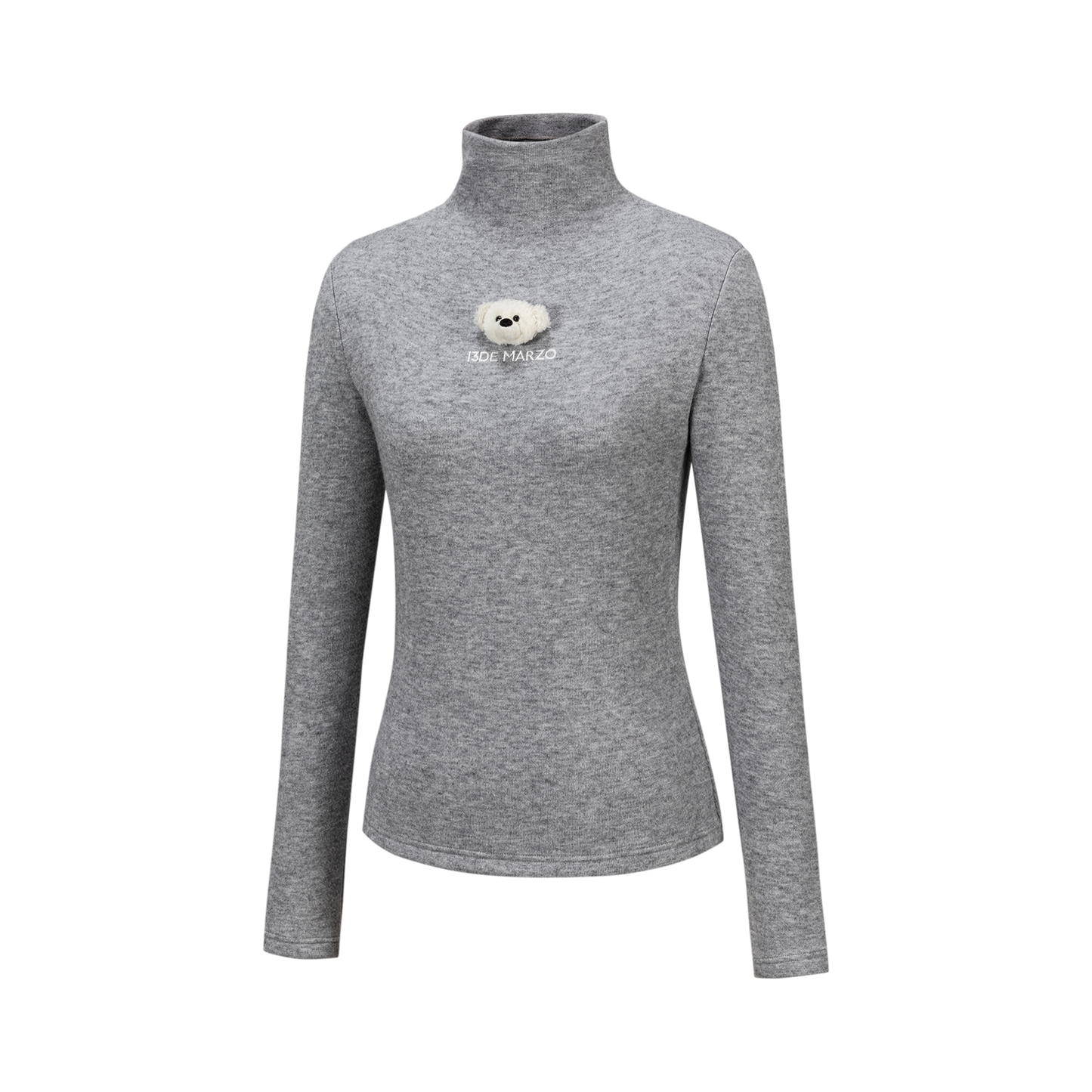 13DE MARZO Knit Turtleneck Base Layer Grey