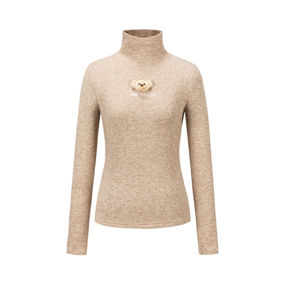 13DE MARZO Knit Turtleneck Base Layer Khaki