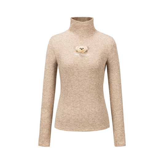 13DE MARZO Knit Turtleneck Base Layer Khaki