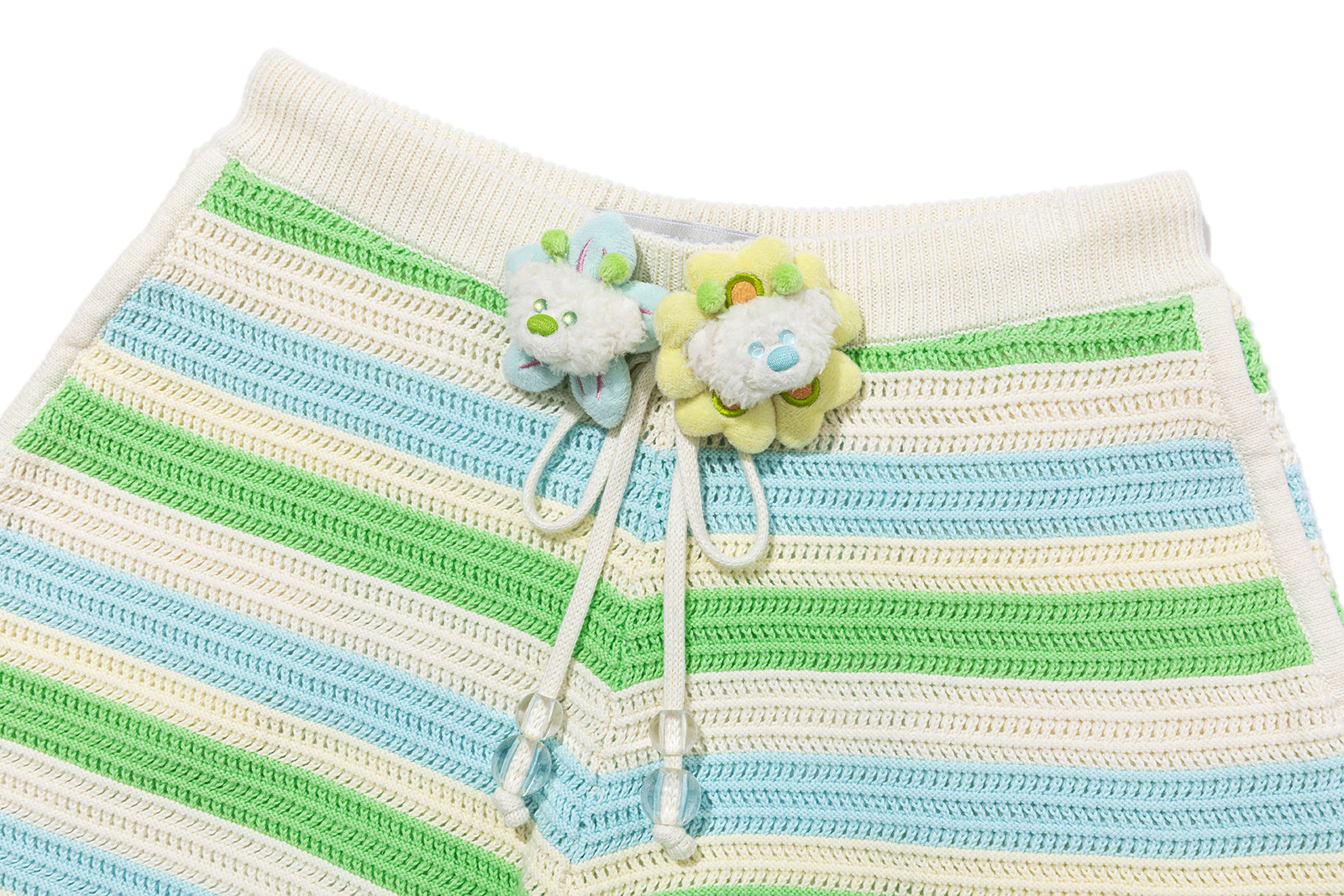 13DE MARZO Floral Bear Knit Shorts - 13DE MARZO