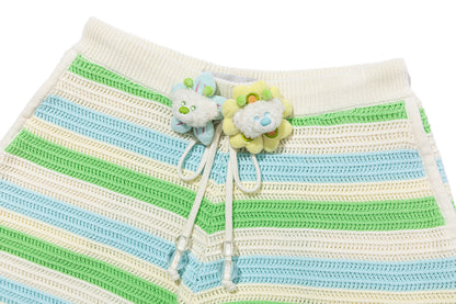 13DE MARZO Floral Bear Knit Shorts - 13DE MARZO